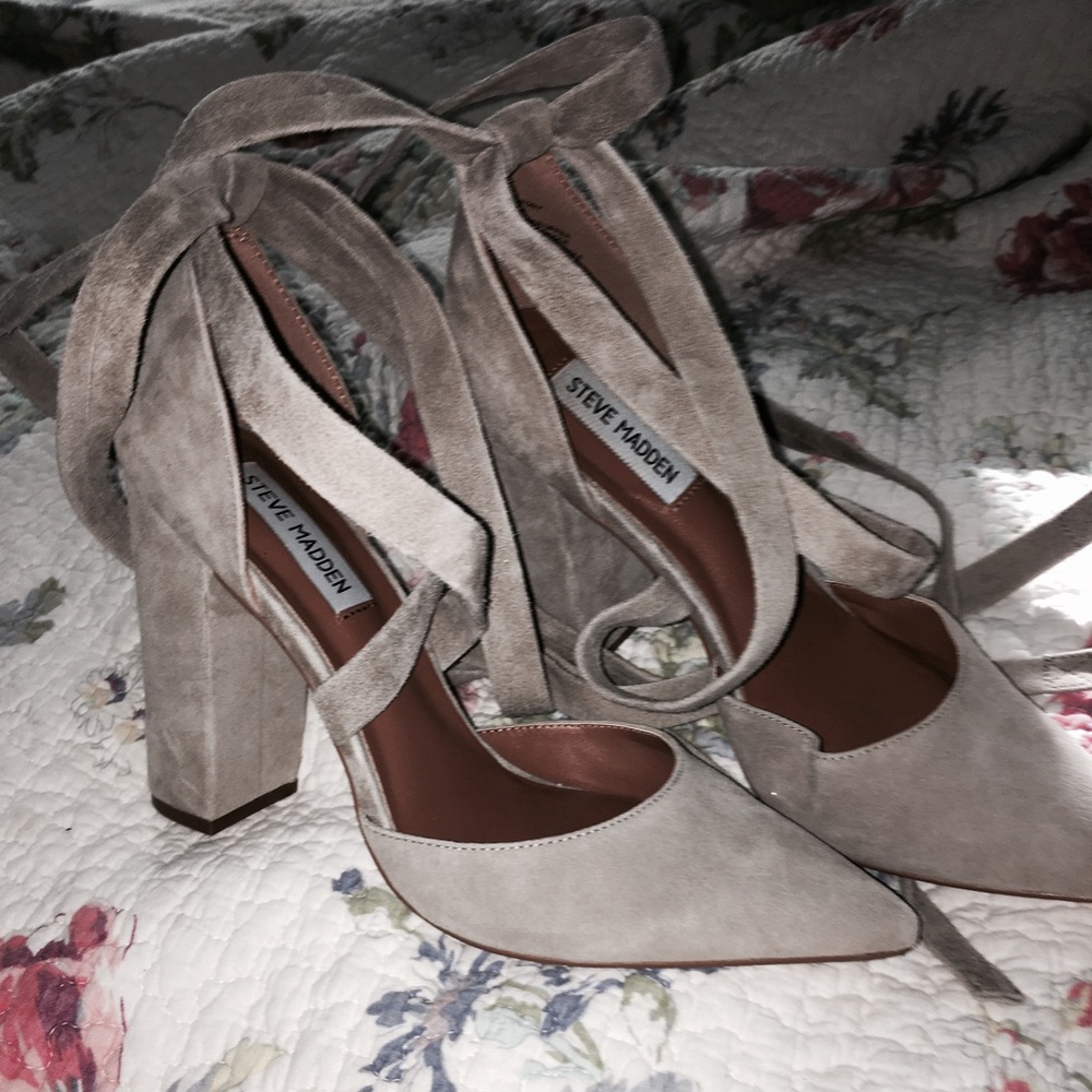 Suede Wrap Block Heels by Steve Madden